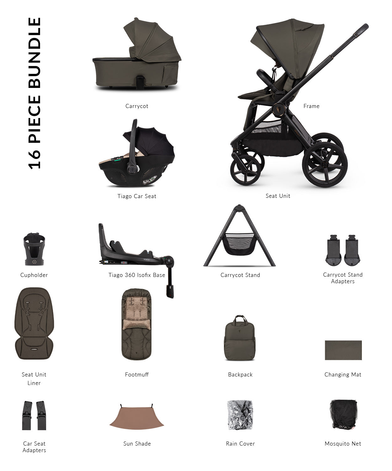 Venicci Upline 3 - Ultimate Bundle (4 in 1 Plus) Travel System