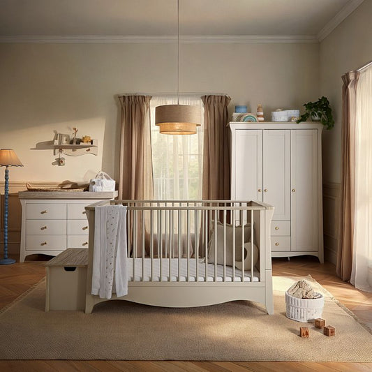 CuddleCo Clara Luxe 3 Piece Nursery Furniture Set - Cashmere & Ash
