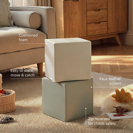 CuddleCo Soft Play Cubes - Sea Salt & Pebble