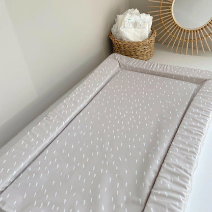 Bobbin and Bumble Baby Changing Mat - Greige Dash