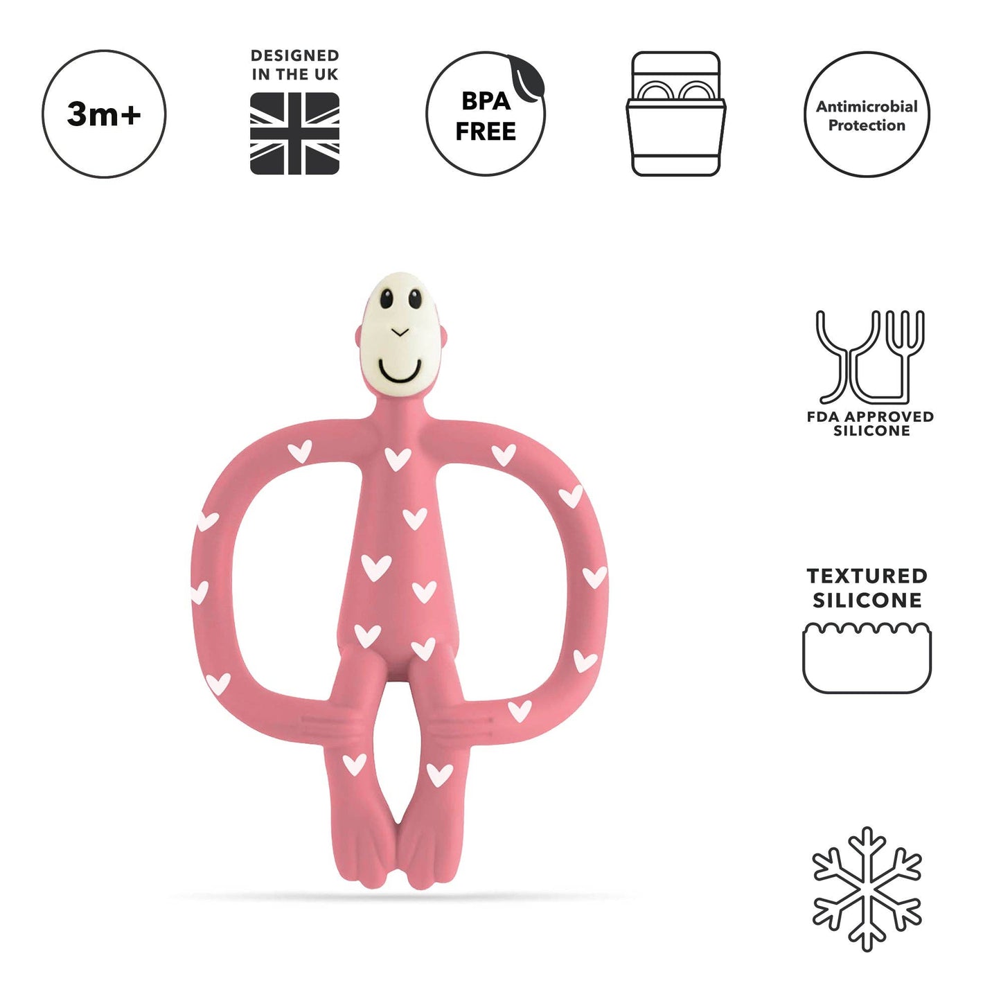 Matchstick Monkey Original Teether - Hearts