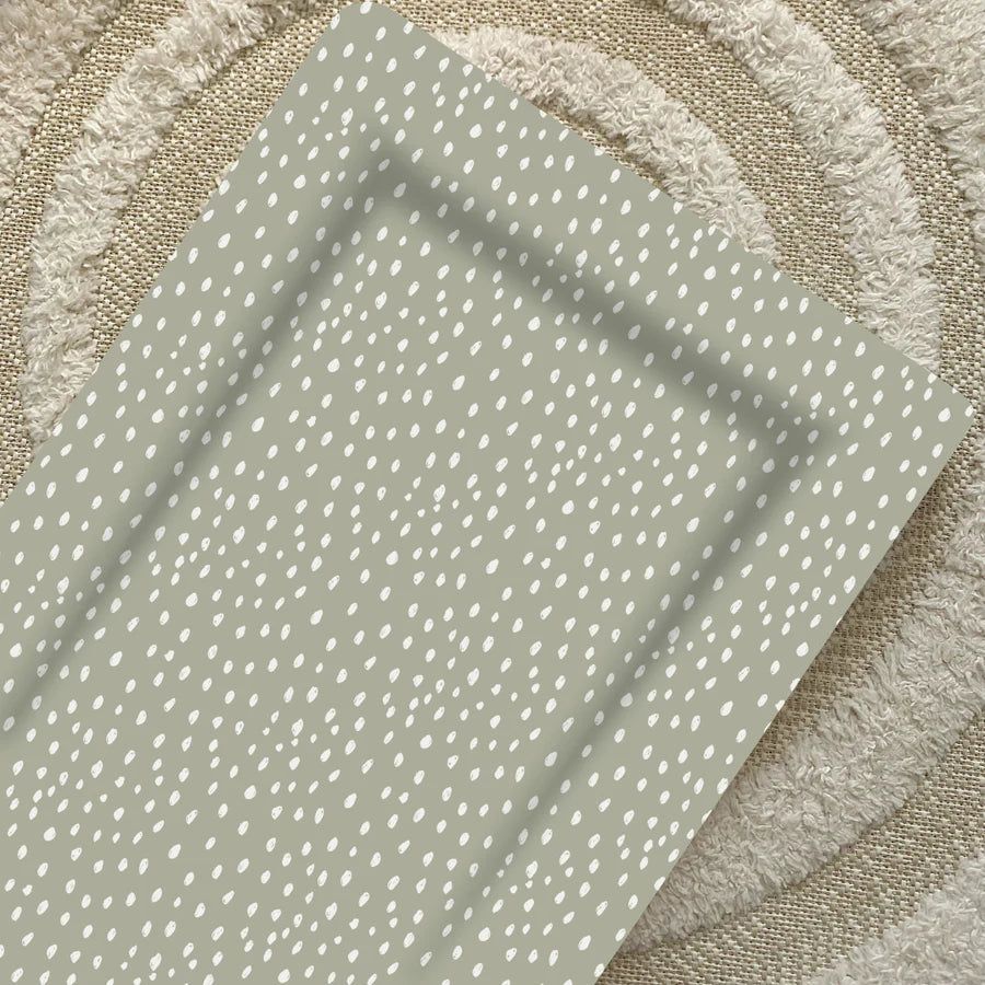 Bobbin and Bumble Baby Changing Mat - Sage Green Spots Print