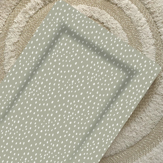 Bobbin and Bumble Baby Changing Mat - Sage Green Spots Print