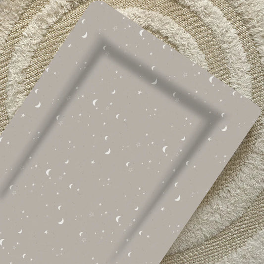 Bobbin and Bumble Baby Changing Mat - Grey/Green Moon & Stars