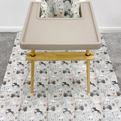 Bobbin and Bumble Wipeable Splash Mat - Ginger's Farm Animals