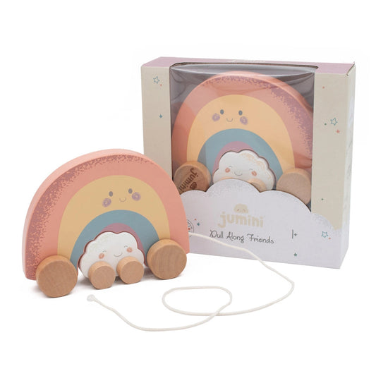 Jumini Pull Along Friends - Rainbow & Cloud