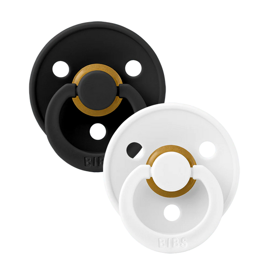 BIBS Colour Pacifier 2 Pack Latex - Black/White