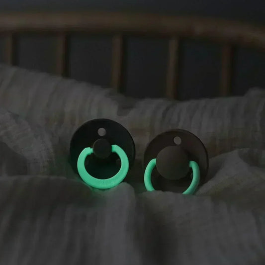 BIBS Colour GLOW 2 Pack Dummies - Sage & Cloud