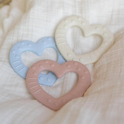 BIBS Baby Bitie Heart Teether Ring - White