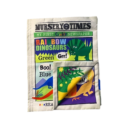 Nursery Times Crinkly Newspaper - Rainbow Dinosaurs image 0