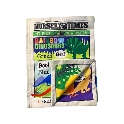 Nursery Times Crinkly Newspaper - Rainbow Dinosaurs image 0