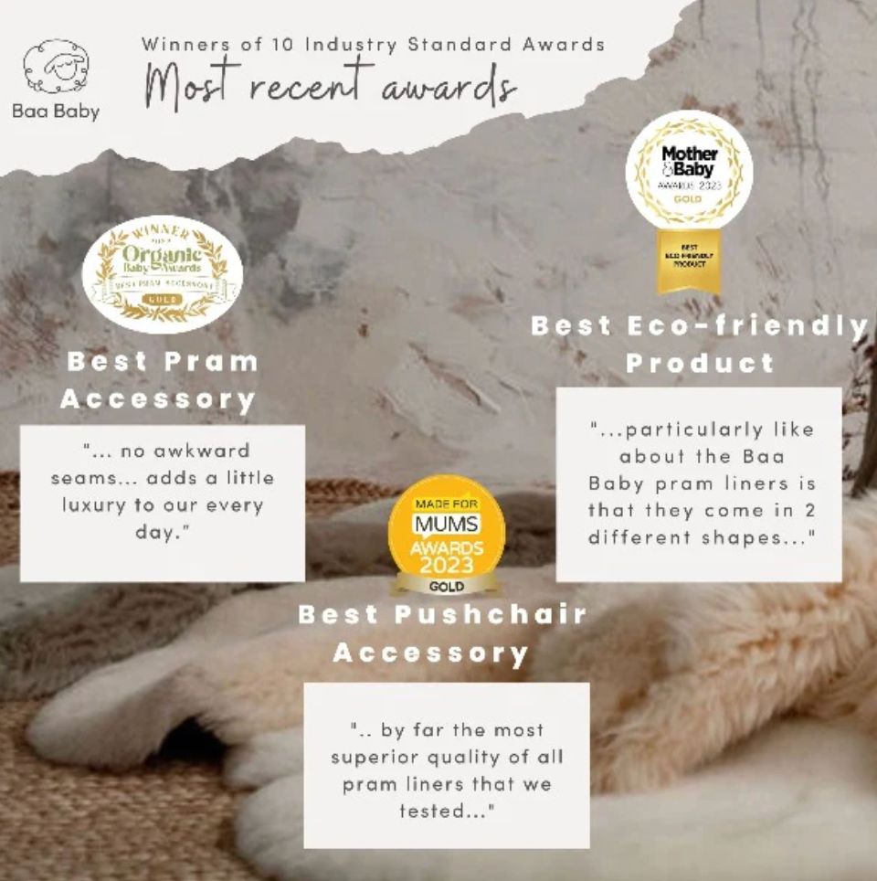 Baa Baby Sheepskin Pram Style Liner | Honey Shorn Hair image 5