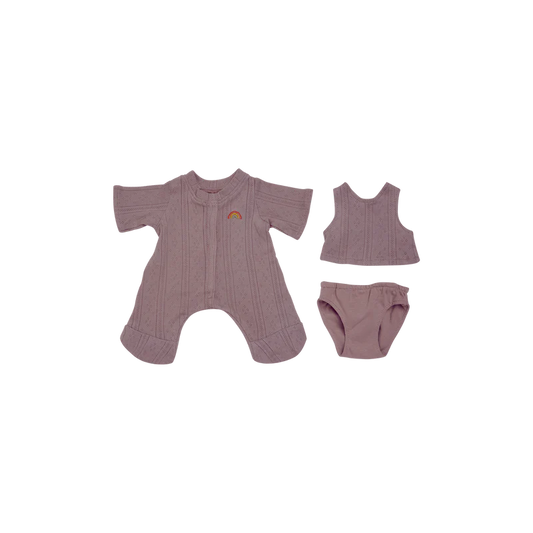 Olli Ella Dinkum Doll Pointelle PJ Set - Lavender