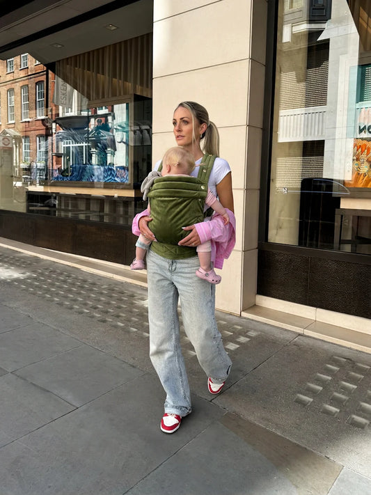 Bizzi Growin Nomad Velvet Baby Carrier - Cedar Green