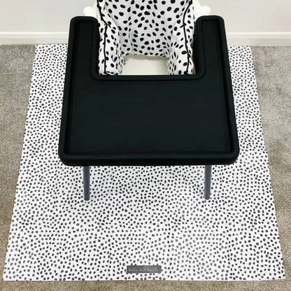 Bobbin and Bumble Wipeable Splash Mat - Monochrome Spotty Polka Dot