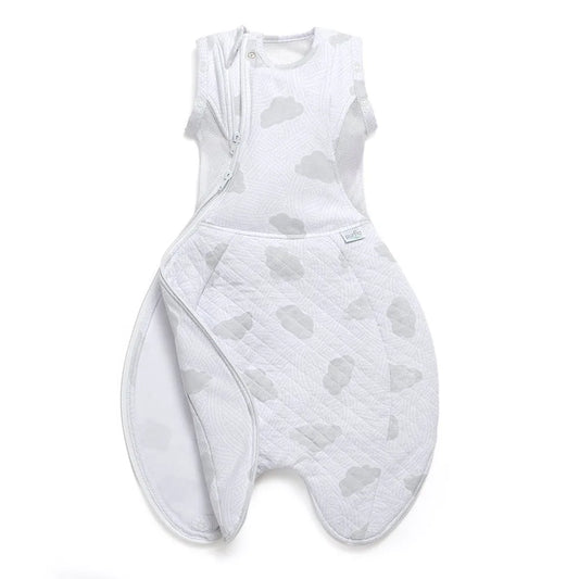 Purflo 2.5 Tog Swaddle to Sleep Bag - Cotton Clouds