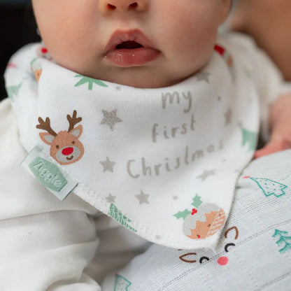 Ziggle My First Christmas White Bib