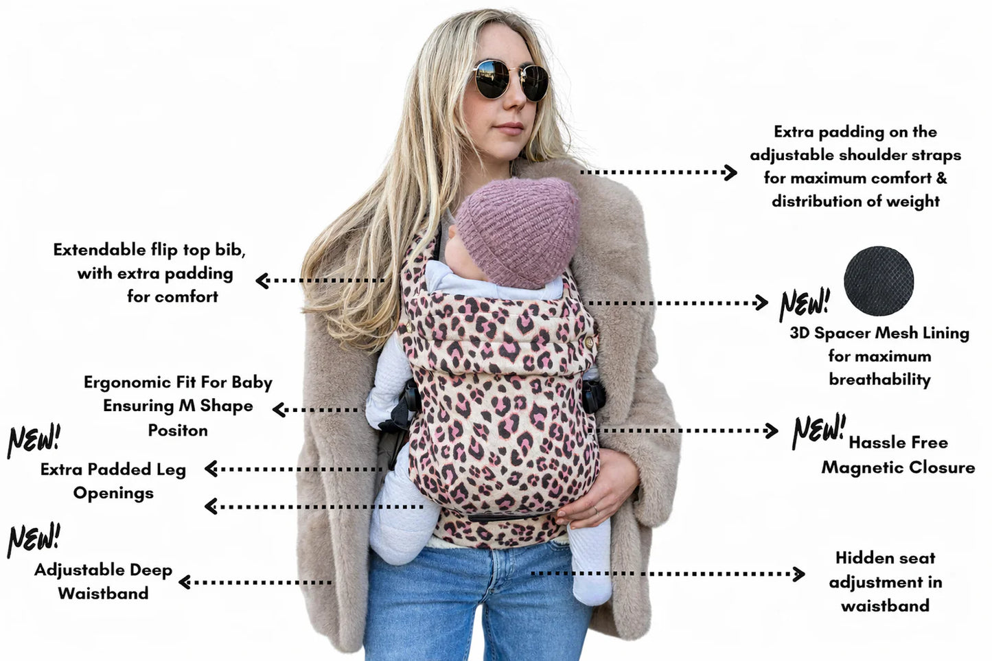Bizzi Growin Nomad Air Baby Carrier - Dusky Leopard