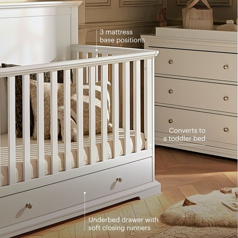 CuddleCo Beaumont Grand 3 Piece Nursery Furniture Set - White