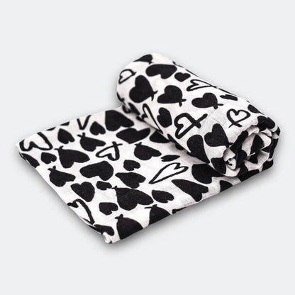 Etta Loves Love Heart Single Sensory Muslin - Birth To 4 Months