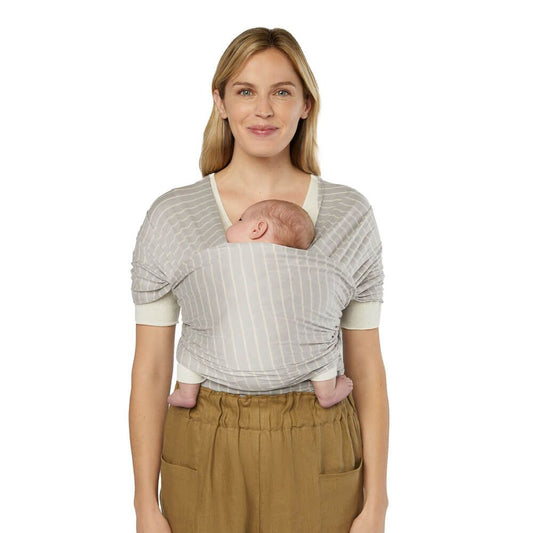 ergobaby Aura Baby Wrap Sustainable Knit - Grey Stripes image 1