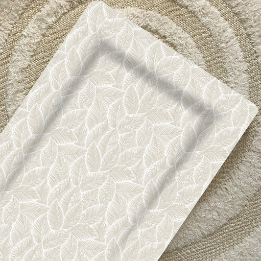 Bobbin and Bumble Baby Changing Mat - Beige Leaf Print