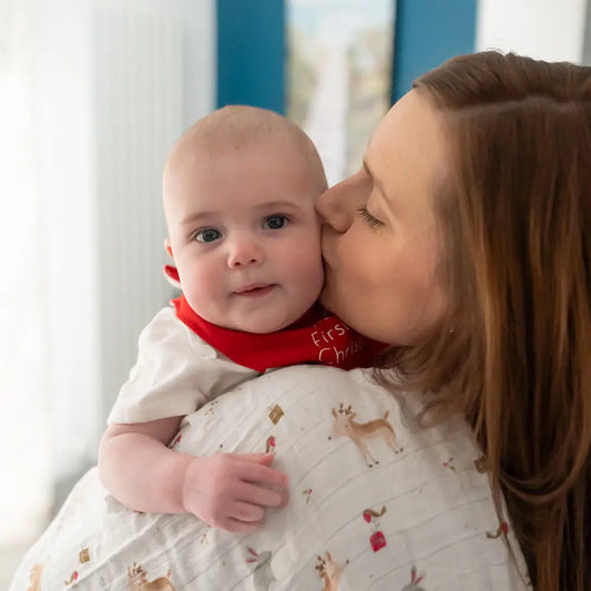 Ziggle Christmas Reindeer & Rabbit Single Muslin