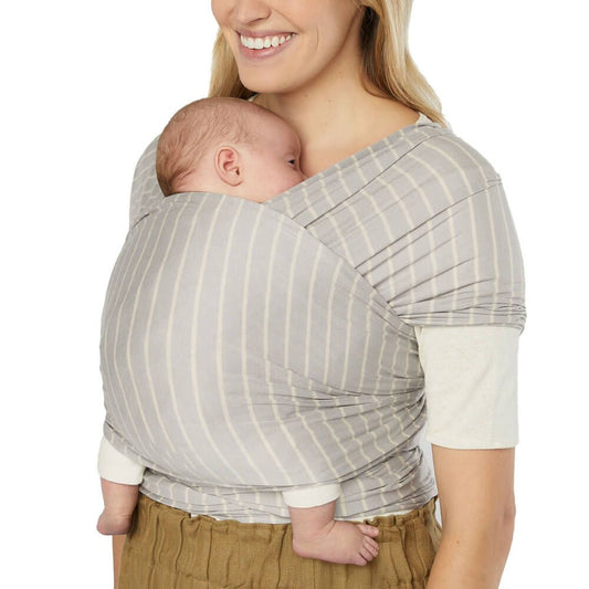 ergobaby Aura Baby Wrap Sustainable Knit - Grey Stripes image 0