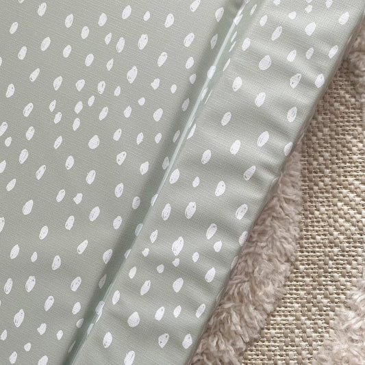Bobbin and Bumble Baby Changing Mat - Sage Green Spots Print