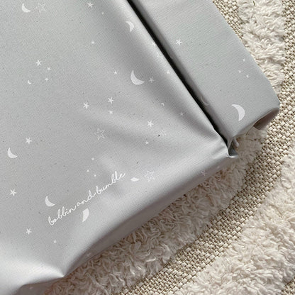 Bobbin and Bumble Baby Changing Mat - Grey/Green Moon & Stars