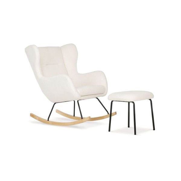 CuddleCo Marley Nursing Chair & Footstool - Teddy Off White