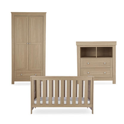 CuddleCo Burford 3 Piece Nursery Furniture Set - Oak