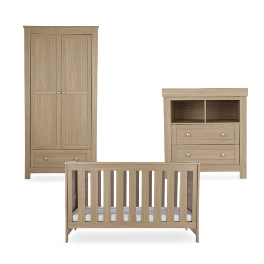 CuddleCo Burford 3 Piece Nursery Furniture Set - Oak
