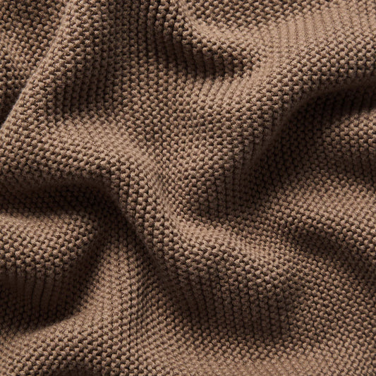 The Little Green Sheep Organic Knitted Cellular Baby Blanket - Cocoa