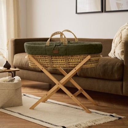 The Little Green Sheep Organic Dimple Moses Basket & Mattress