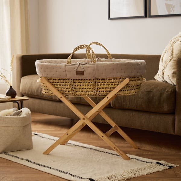 The Little Green Sheep Organic Dimple Moses Basket & Mattress