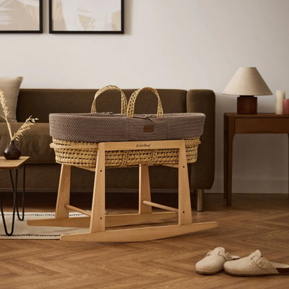 The Little Green Sheep Organic Wheat Knit Moses Basket & Mattress