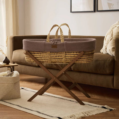 The Little Green Sheep Organic Wheat Knit Moses Basket & Mattress