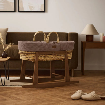 The Little Green Sheep Organic Wheat Knit Moses Basket & Mattress