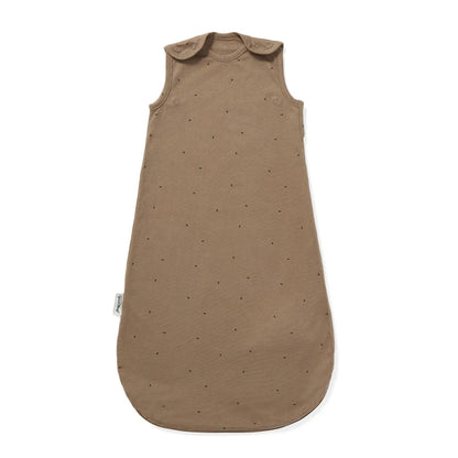 The Little Green Sheep Organic Quilted Baby Sleeping Bag in Cocoa with Ebony - 1.0 Tog