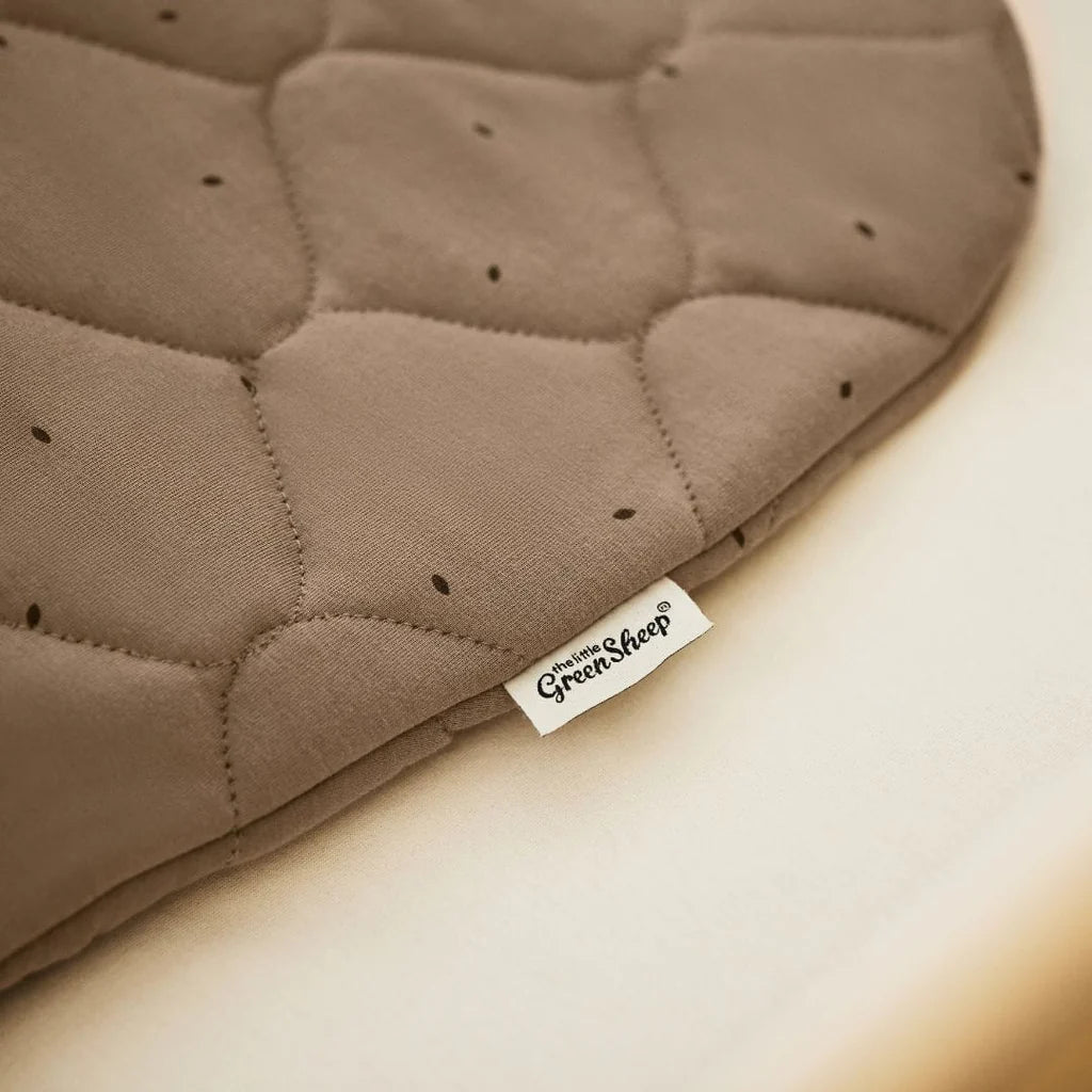 The Little Green Sheep Organic Quilted Baby Sleeping Bag in Ebony with Cocoa - Tog 2.5
