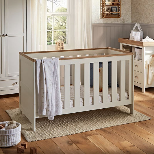 CuddleCo Burford Cot Bed - White & Oak