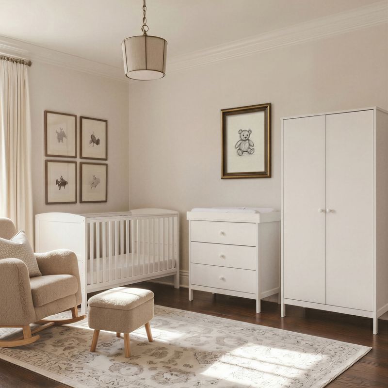 Bebe & Beyond Dreamer 3 Piece Nursery Furniture Set - White