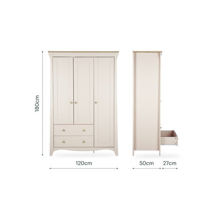 CuddleCo Clara Luxe 3 Piece Nursery Furniture Set - Cashmere & Ash