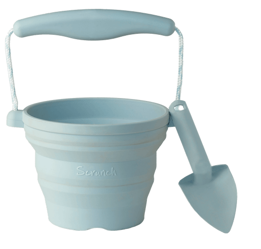 Scrunch Seedling Pot & Trowel Set - Duck Egg Blue