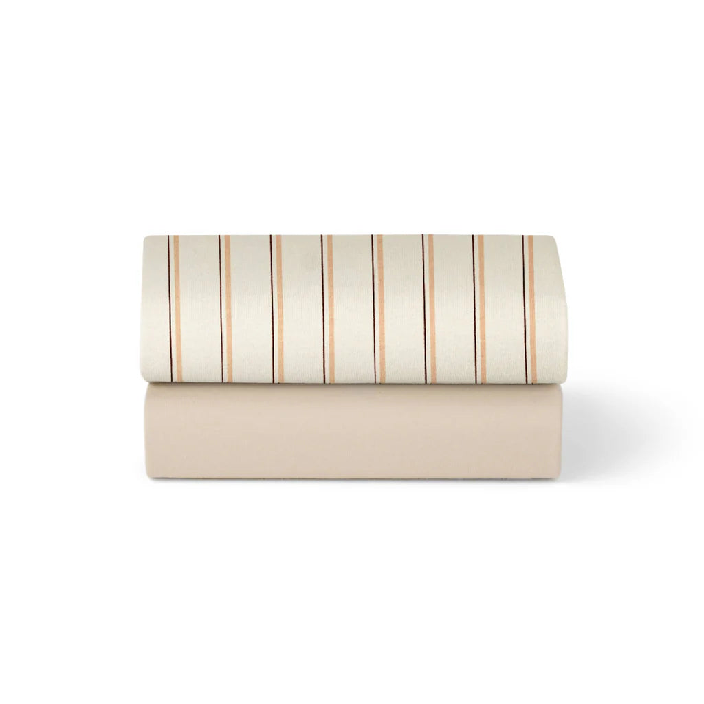 Snuz 2 Pack Crib Fitted Sheets - Blush Stripe