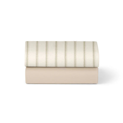 Snuz 2 Pack Crib Fitted Sheets - Sage Stripe