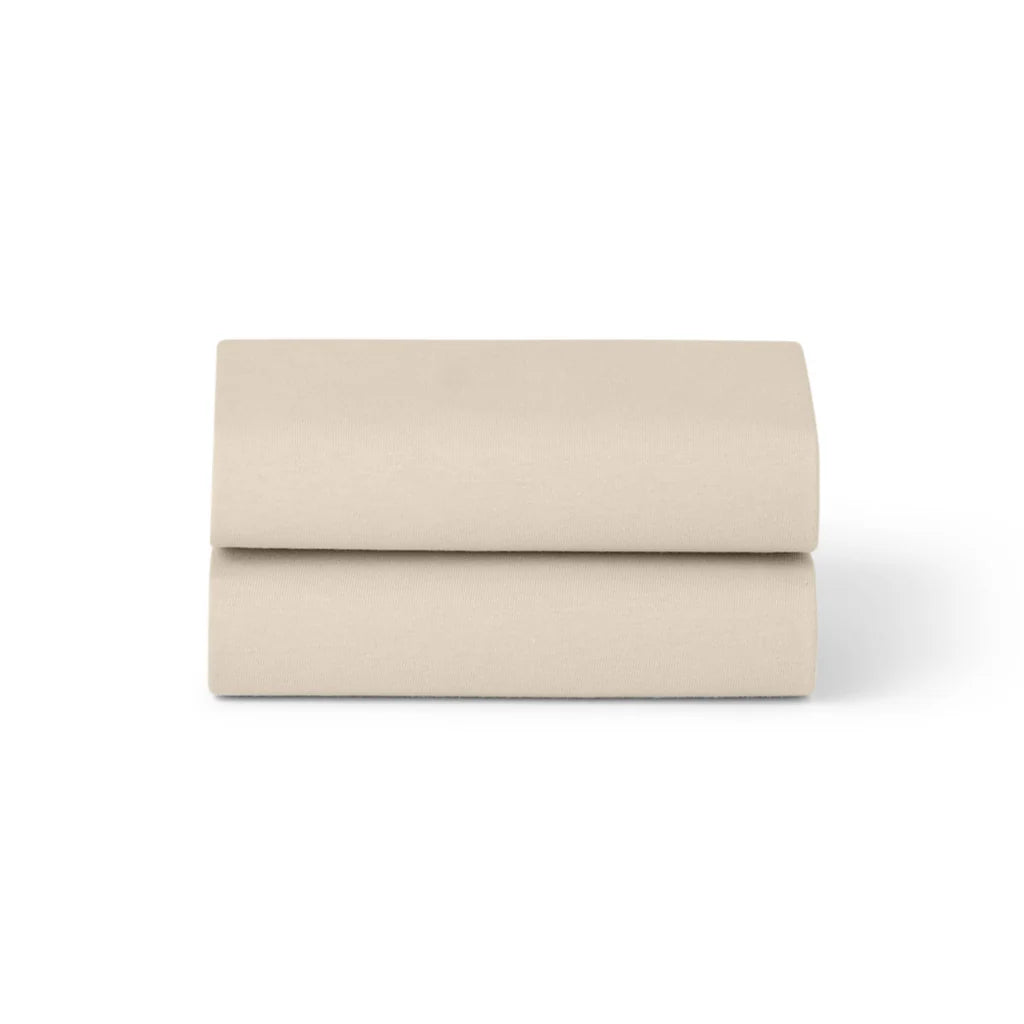 Snuz 2 Pack Moses Basket/Pram Fitted Sheets - Sand