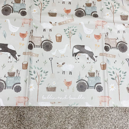 Bobbin and Bumble Wipeable Splash Mat - Ginger's Farm Animals