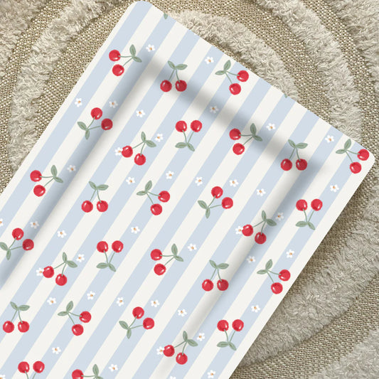 Bobbin and Bumble Baby Changing Mat - Cherry Stripe